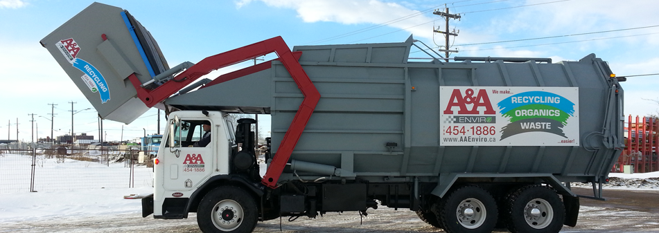 Edmonton Garbage Truck & Commercial Rrecycling Bin